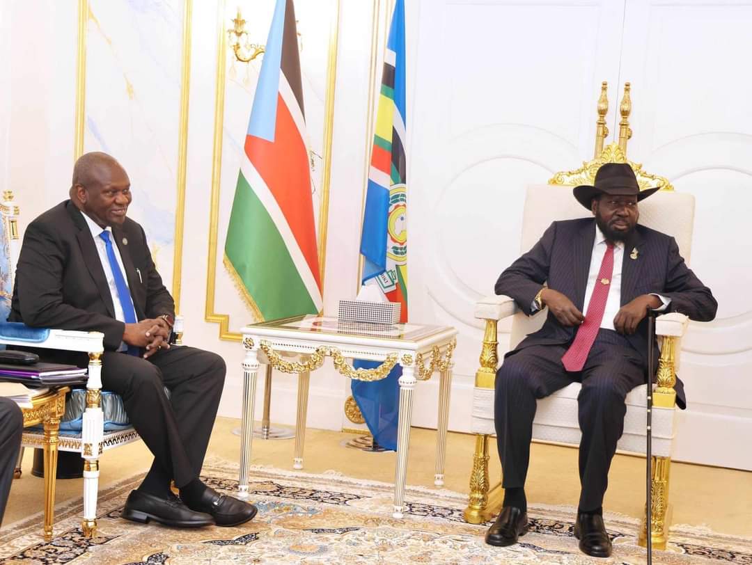 President Kiir, First Vice President Machar meet to discuss peace implementation and economic challenges