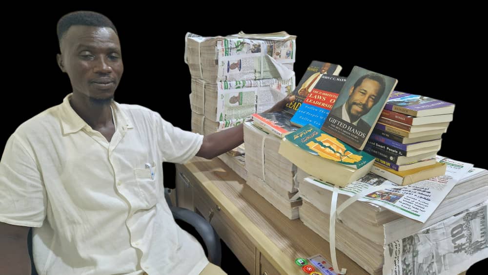 Christopher the Bookseller Promoting Reading Culture and has taken it upon himself from Khartoum to Juba