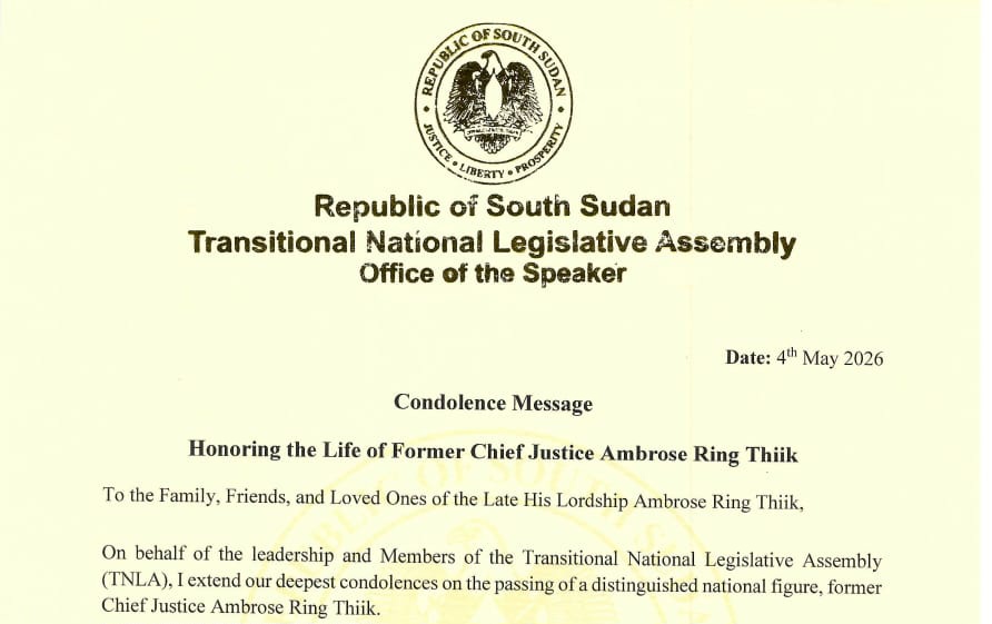 South Sudan’s Transitional National Legislative Assembly Mourns Former Chief Justice Ambrose Ring Thiik